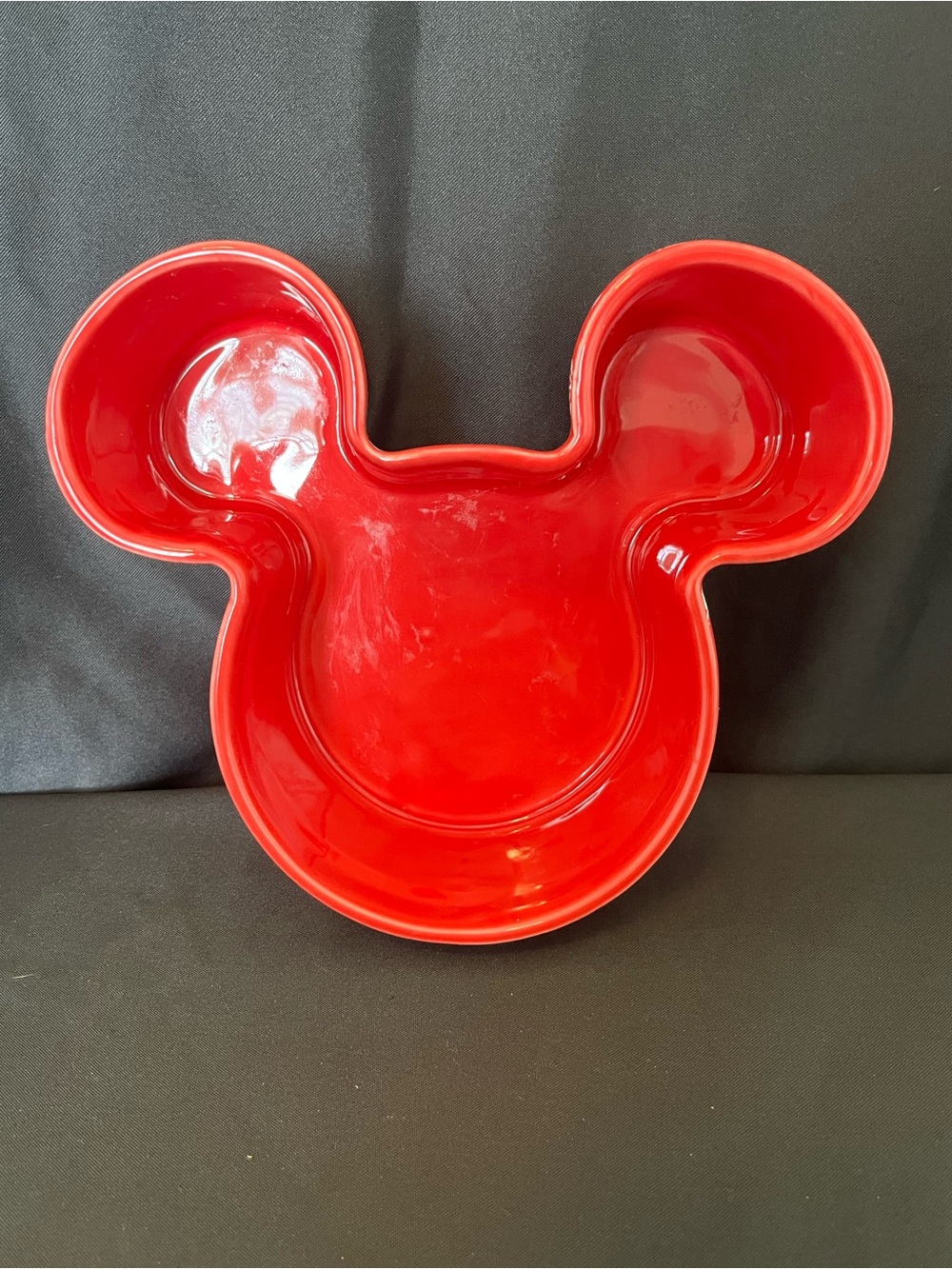 Christmas Red Mickey Ear Shaped Ceramic Serving Dish
